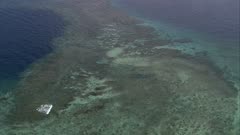 High angle view of shallow reef below surface