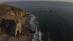 Aerials of Southern California Coast line • Sunset • Sunset Light