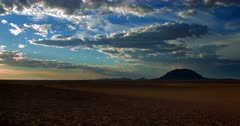 Extreme wide shot over Garub at Sunset,the Desert horse area.