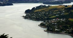 View of the scalloped edges of the Otago peninsular