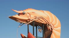 the iconic big prawn sculpture at ballina on the north coast of new south wales, australia