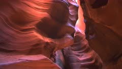 sandstone walls of upper antelope canyon in the american state of arizona