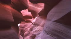 abstract shapes on the mauve colored walls of lower antelope canyon in page, arizona