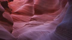 zoom out shot of beautifully colored sandstone at lower antelope canyon in page, arizona