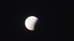 start of a lunar eclipse at karijini national park in western australia