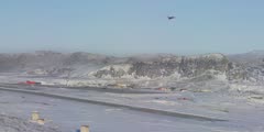 Small plane taking off from an airstrip in Greenland