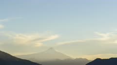 Time lapse 4k - Sunset lights on volcano villarrica