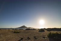 Time lapse of the sunset, the moon and the Milky Way, in the Pan de Azucar national park, Atacama Region, Chile 
