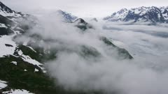 Scenic view of glacier in the mountains near Prince William Sound, Alaska