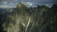 Aerial shot of the stunning Arrigetch Peaks in Gates of the Arctic National Park,Alaska