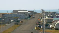 Landing a helicopter at an airfield in the village of Barrow, Alaska