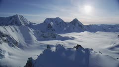 UHD aerial glaciers in Glacier Bay National Park Alaska