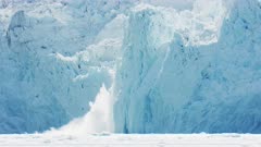 8k stabilized footage of calving glacier Prince William Sound Alaska