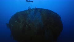 Wreck of the Donator in the Mediterranean Sea - Stern