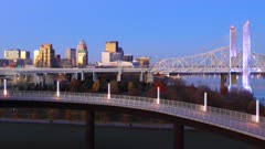 Timelapse of Louisville, Kentucky at daybreak 4K