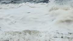 Storm surf with king tide shot in slow motion