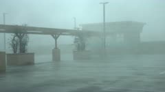 Hurricane Irma Strong Wind And Torrential Rain Lash Parking Lot