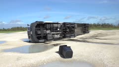 Hurricane Irma Aftermath Truck Blown Over By Powerful Wind