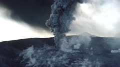 Aerial Footage Inside Crater Of Erupting Volcano
