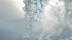 Aerial Footage Inside Violently Erupting Volcano