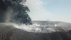 Incredible Aerial Footage Flying Into Erupting Volcano