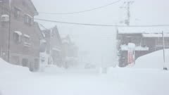 Blizzard Conditions Hit Town During Heavy Snow Storm