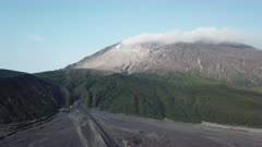 Aerial Footage Of Sakurajima Volcano Releasing Steam And Gas