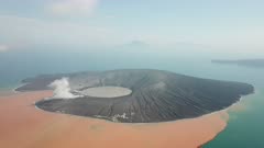Krakatau Volcano Aerial Footage After Most Of Island Destroyed By Landslide