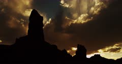 Scenic Butte and Towers with Majestic Clearing Storm usher in the coming monsoon season at  the Valley of the Gods at Sunset