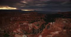Bryce Canyon Amphitheater with evening Monsoon Storm Clouds