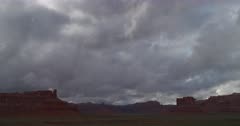Developing Thunderstorm Clouds over red rock deserts of Monument Valley.