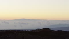 Hawaii Island -  Mauna Loa Summit Clouds with Maui Island