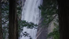 Vernal Falls, edge of falls pan downward, regular speed 24fps, Yosemite National Park