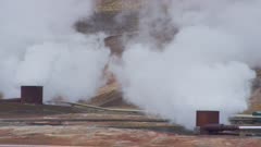 Bjarnarflag Geothermal Station, two wells release massive amounts of steam