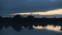 Nature Reflections On The Mountain Lake In Kenya During The Sunset - Static Shot