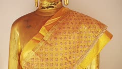 Thailand Gold Buddha Close Up, Buddhist Statue at Beautiful Bangkok Temple at Wat Pho (Temple of the Reclining Buddha), Southeast Asia Buddhism Symbol at Famous Tourist Destination