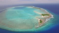 Wide static aerial shot of Kayangel Atoll