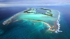 Hign Aerial shot of Palmyra Atoll from the East end.
