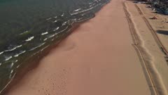 Sandy Beach near Lake Michigan. Aerial view.
