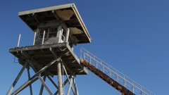 Watch tower at an abandoned US military base on the greek island of Crete