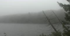 Early Morning Mist, Pan Across Fog on Boreal Lake