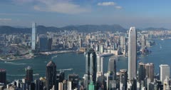 View of Hong Kong Island and Kowloon skylines from Victoria Peak, Hong Kong