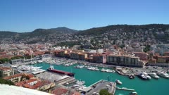 High view over Port Lympia, Nice, Alpes Maritimes, Provence-Alpes-Cote d'Azur, French Riviera, France, Mediterranean, Europe