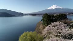 Mount Fuji and Kawaguchiko Lake, Kawaguchiko, Yamanashi Prefecture, Japan, Asia
