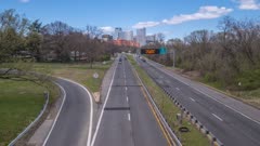 Time lapse of North Rosslyn skyline and traffic on Richmond Highway, Washington DC, United States of America, North America