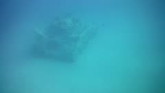 A tank sunk in the Red Sea full of coral, Jordan, Middle East