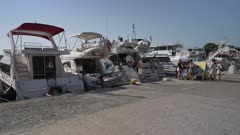 Yachts and tour boats in the New Port, Skiathos Town, Skiathos, Sporades Islands, Greek Islands, Greece, Europe