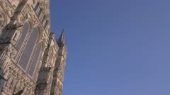 Ornate statues on Salisbury Cathedral, Salisbury, Wiltshire, England, United Kingdom, Europe