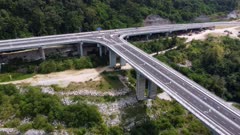 Aerial view Bukit Kukus paired road is highest elevated highway in Malaysia