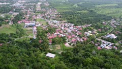 Aerial view Balik Pulau Sungai Rusa little Malays village